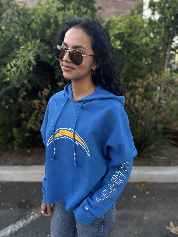 New Era Chargers W NE Blue Crop Hoodie