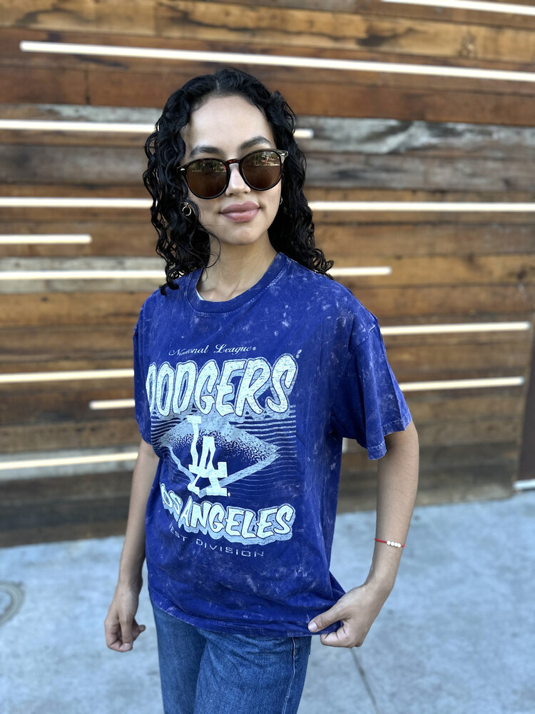 New Era LA Dodgers Women's NE Royal Mineral Wash NL West Division SS Crew Tee