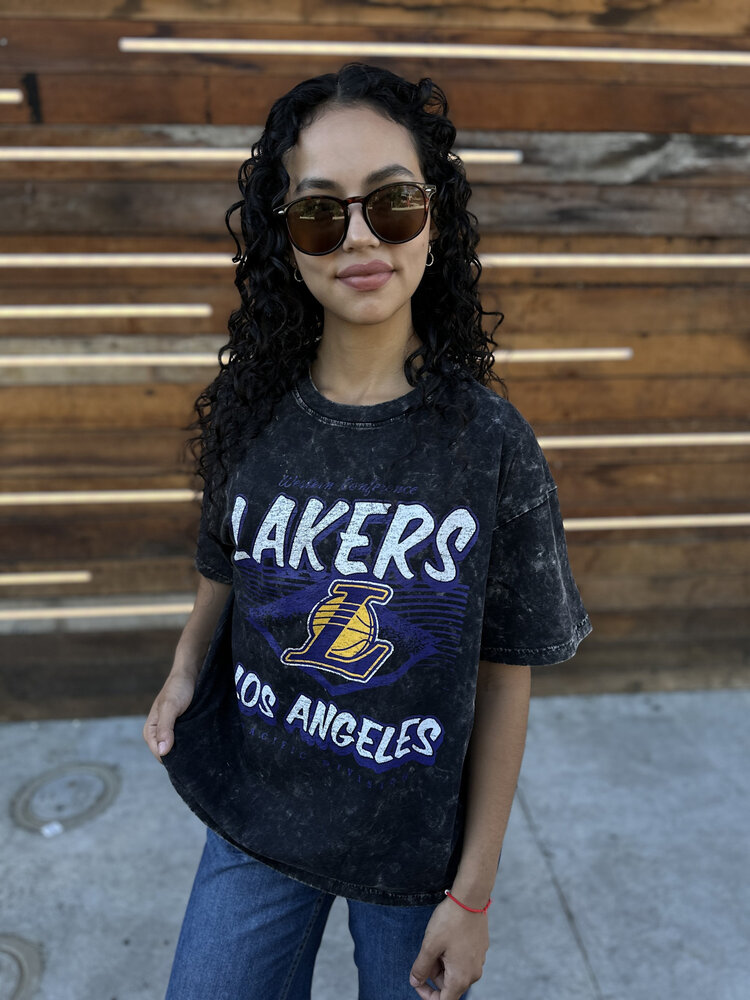 New Era LA Lakers Women's NE Black Mineral Logo SS Crew Tee
