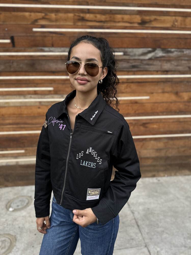 Mitchell and Ness Lakers M&N Women's Mechanic Jacket Black