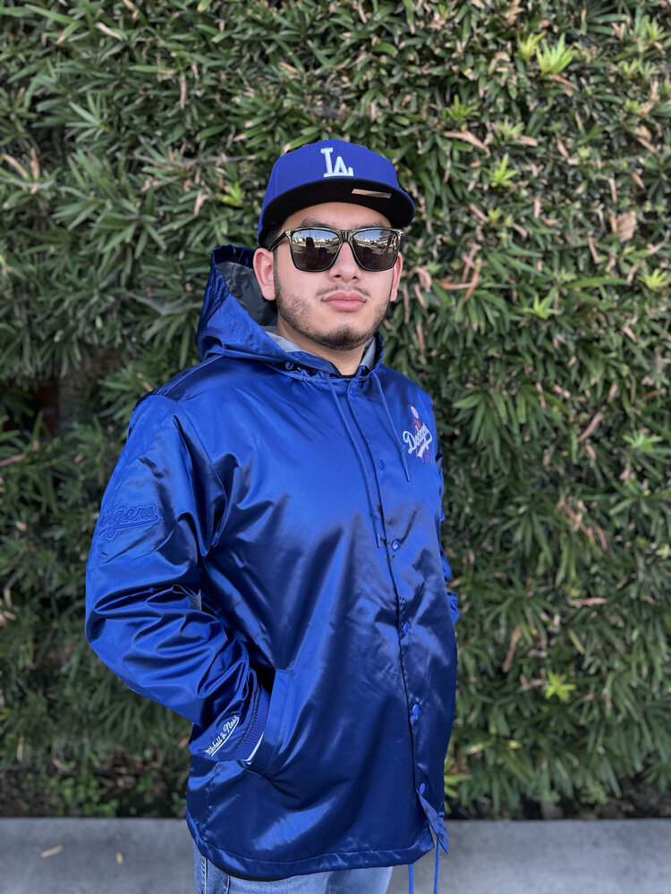 Mitchell and Ness LA Dodgers Men's M&N Downtown Collection Coaches Hooded Jacket