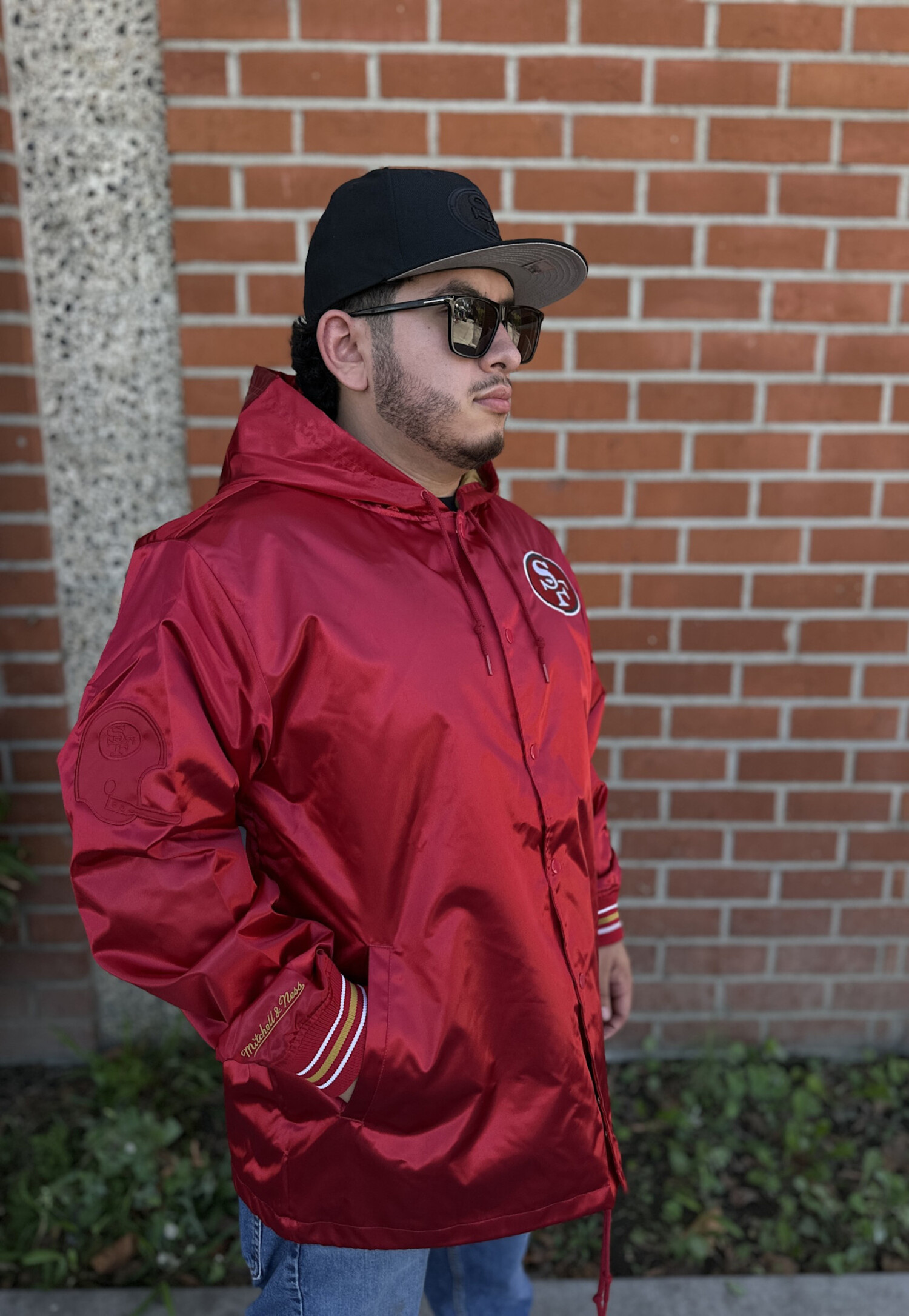 49ers Men's M&N Downtown Collection Coaches Hooded Jacket - The