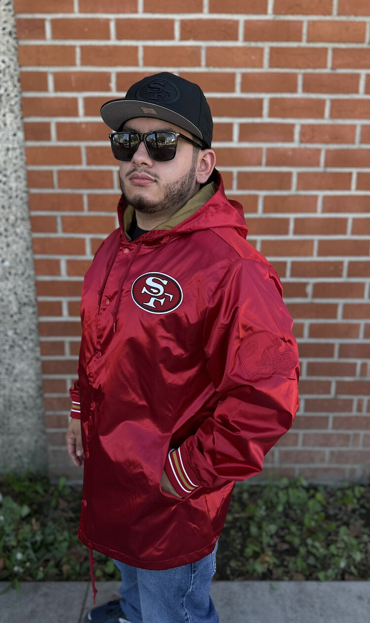 Mitchell and Ness 49ers Men's M&N Downtown Collection Coaches Hooded Jacket