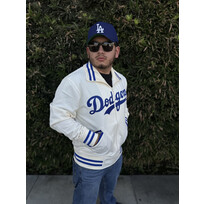 Mitchell and Ness LA Dodgers Men's 1981 Batting Practice Jacket Cream