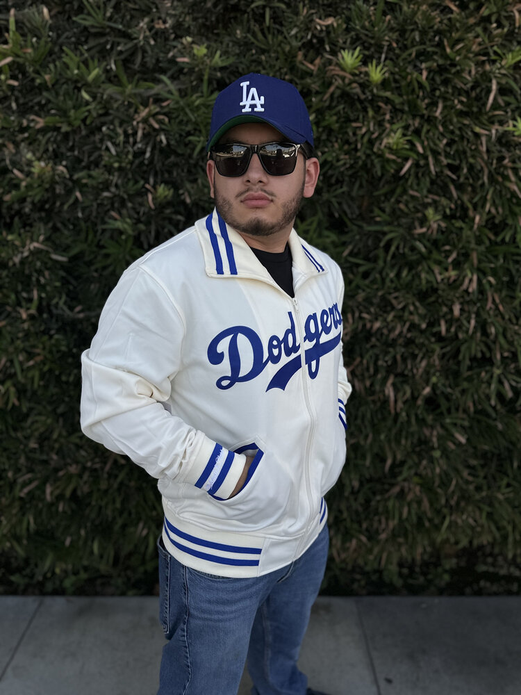 Mitchell and Ness LA Dodgers Men's 1981 Batting Practice Jacket Cream