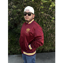 Mitchell and Ness USC Trojans M&N 1989 Retro Dark Cardinal Satin Button Up Jacket