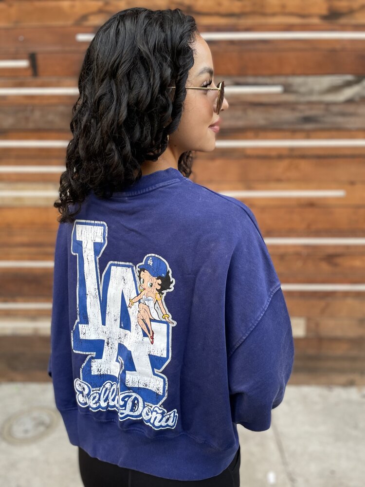New Era LA Dodgers Women's New Era x Bella Dona Betty Boop Royal Crew Sweatshirt