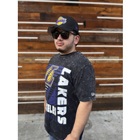 New Era LA Lakers NE Black Team Basketball Mineral Wash SS Tee