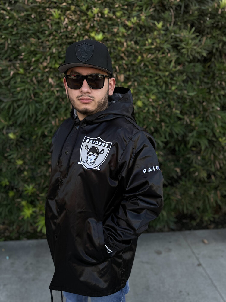 Mitchell and Ness Raiders Men's M&N Downtown Collection Satin Coaches Hooded Jacket