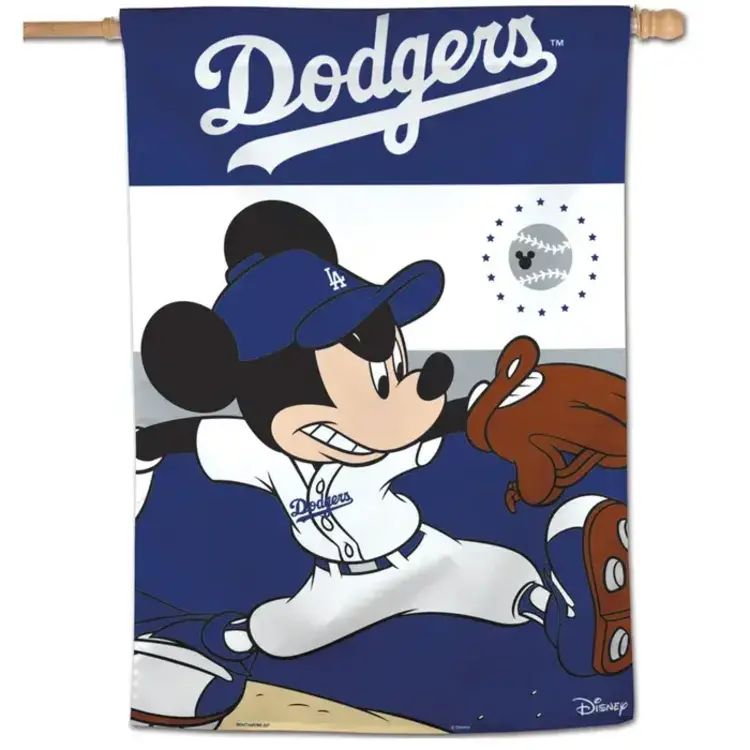 Wincraft LA Dodgers x Disney Mickey Mouse 28" x 40" Vertical 1-Sided Banner Flag