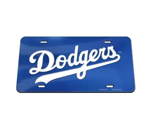LA Dodgers Royal Wordmark Specialty Acrylic License Plate - The