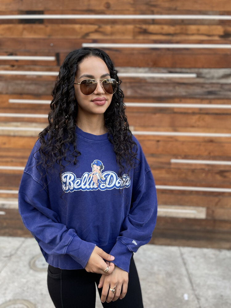 New Era LA Dodgers Women's New Era x Bella Dona Betty Boop Royal Crew Sweatshirt