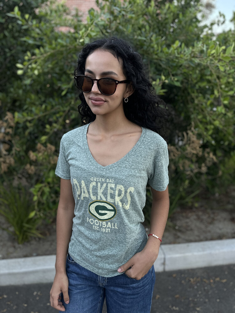 Majestic Packers W Significant Speed V-Neck Tee