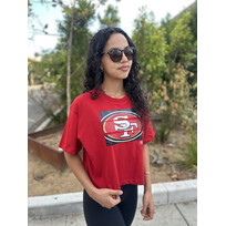 New Era 49ers Women's NE Primary Logo Red Crew SS Crop Tee