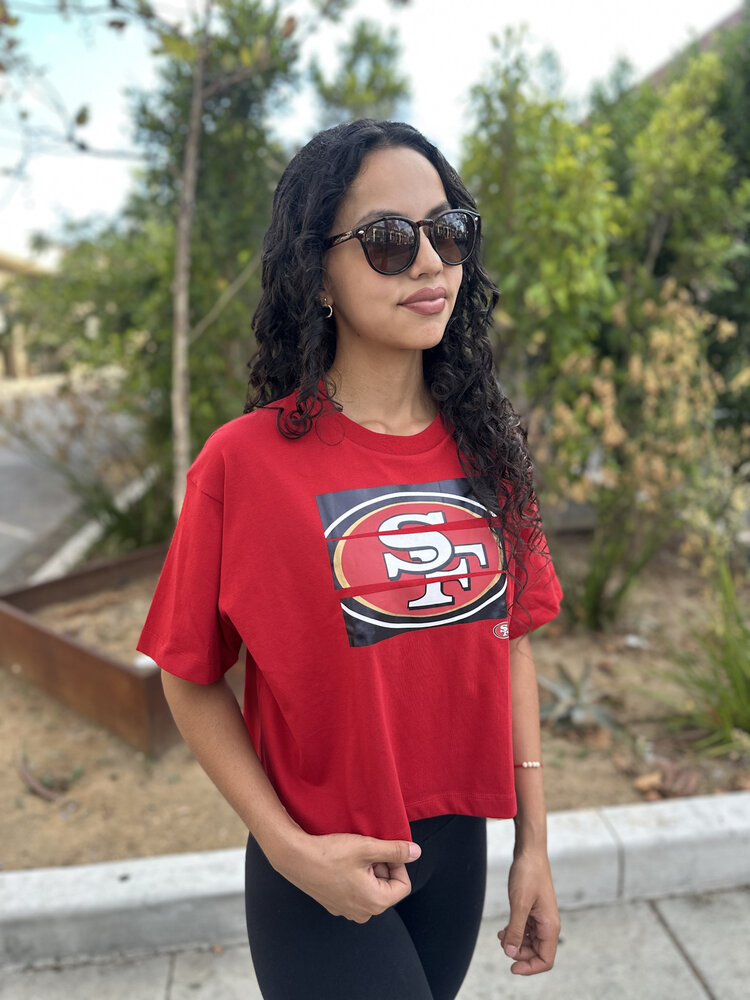 New Era 49ers Women's NE Primary Logo Red Crew SS Crop Tee