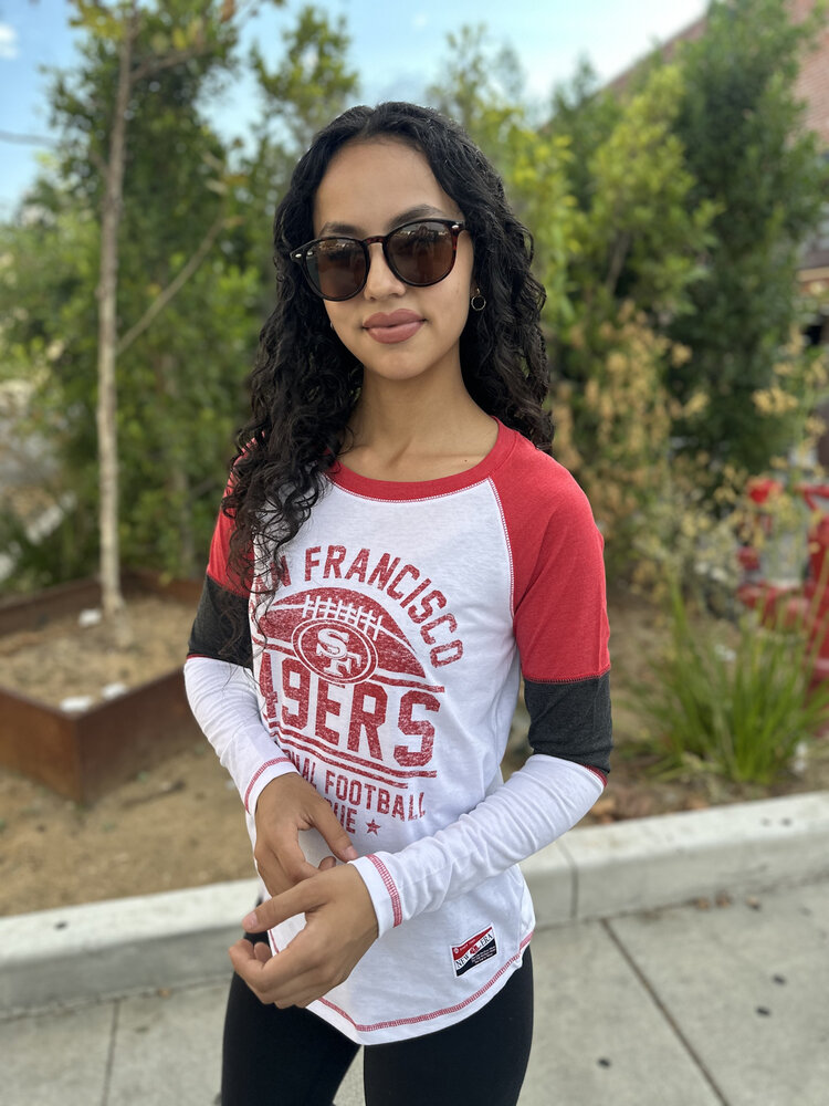 New Era 49ers Women's NE Color Block Raglan LS Tee