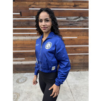 Mitchell and Ness LA Dodgers M&N Women's Crop Nylon Full-Zip Patch Jacket Royal