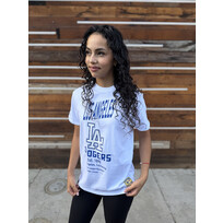 Mitchell and Ness LA Dodgers M&N Women's Est. 1890 Boyfriend Tee White