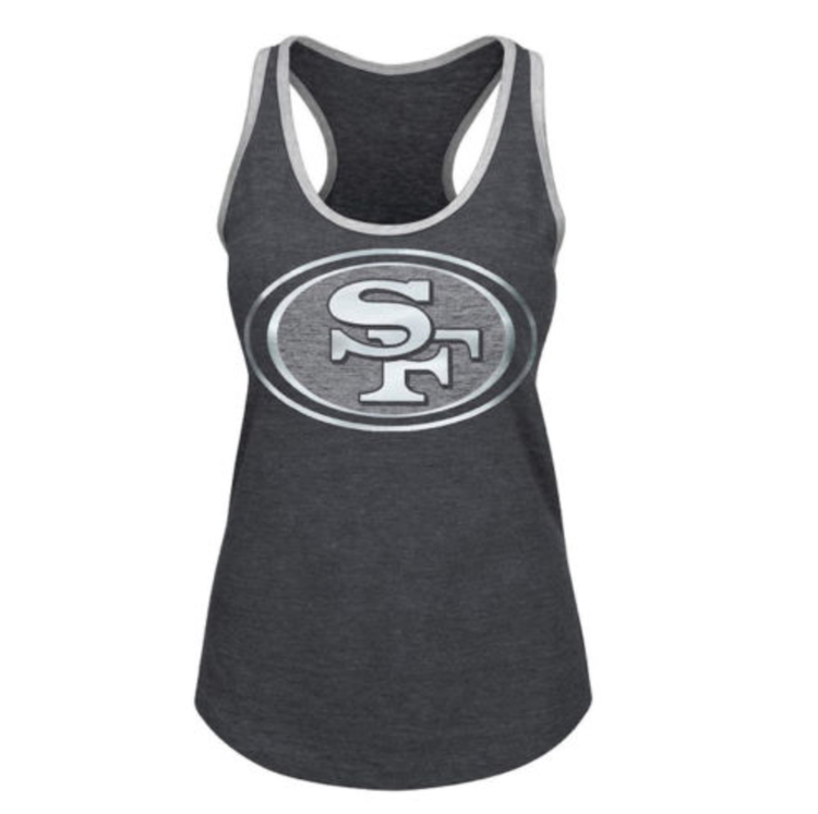 Majestic SF 49ers W Tank '15 Tip Toe Charcoal