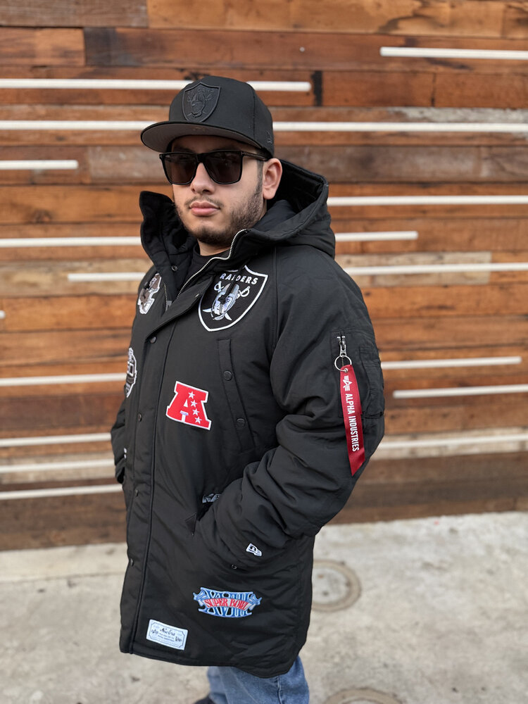 New Era Raiders NE Men's 25 Black Alpha Parka Jacket