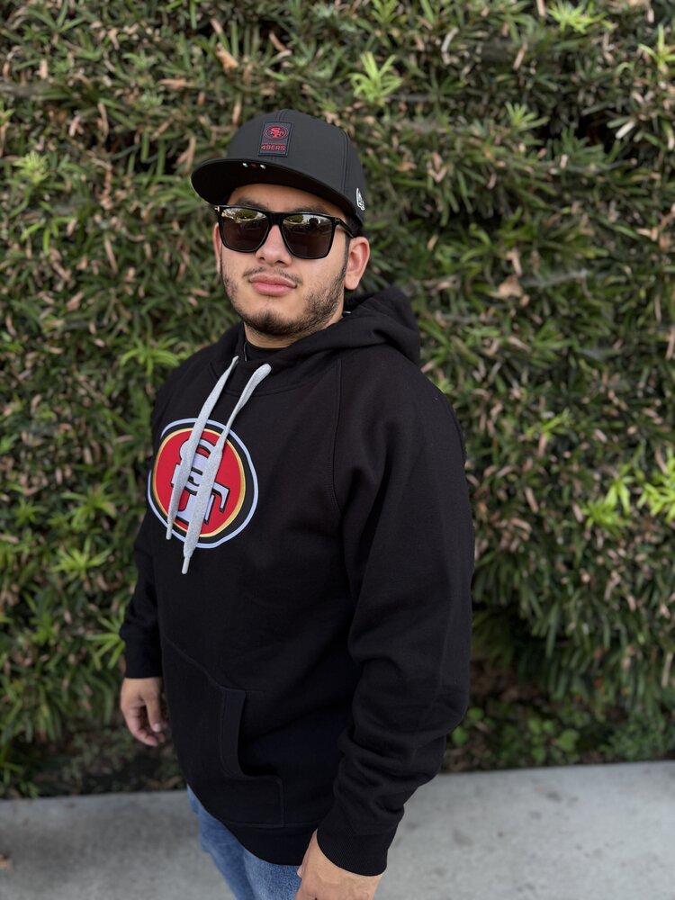 Antigua 49ers Victory Pullover Hoodie Black