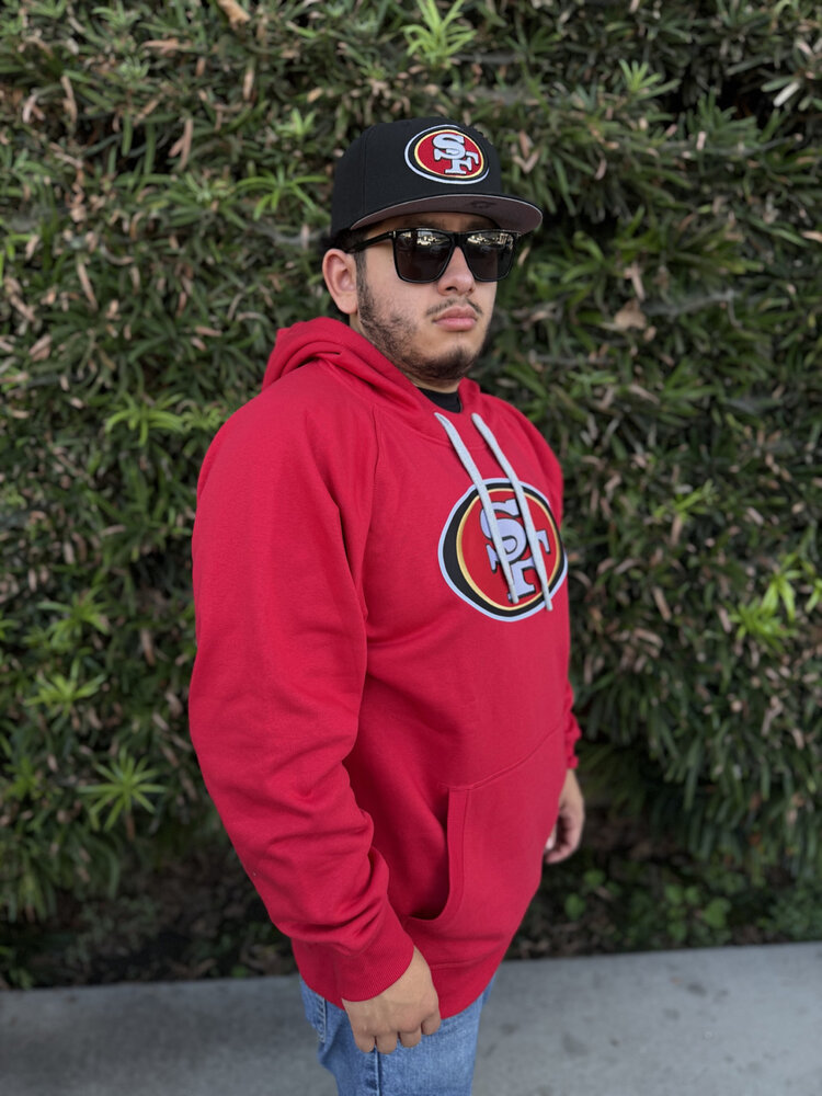 Antigua 49ers Victory Pullover Hoodie Red