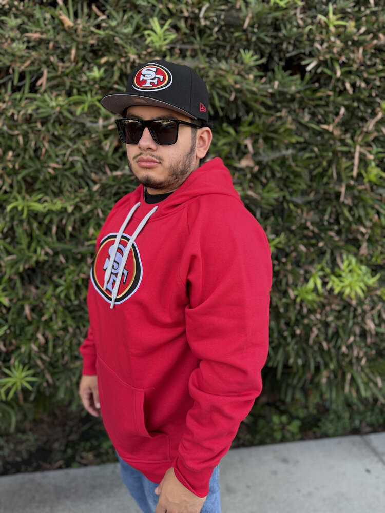 Antigua 49ers Victory Pullover Hoodie Red