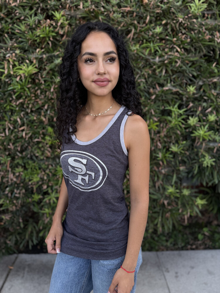 Majestic SF 49ers W Tank '15 Tip Toe Charcoal