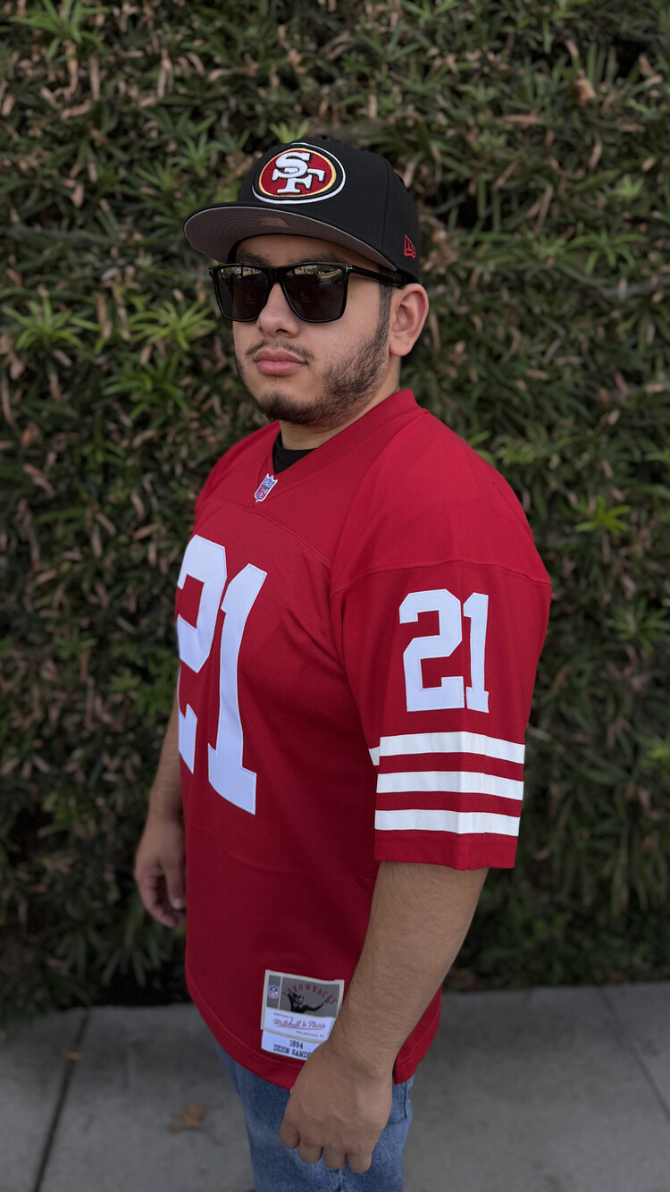 Mitchell and Ness NFL 49ers Men's Mitchell & Ness 1994 Deion Sanders #21 Jersey Red
