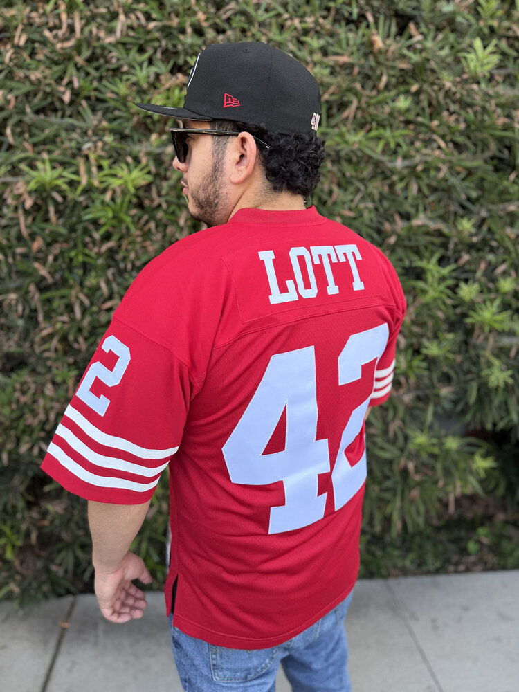 Mitchell and Ness NFL San Francisco 49ers Men's Mitchell & Ness 1990 Ronnie Lott #42 Jersey Red