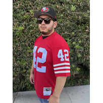 Mitchell and Ness NFL San Francisco 49ers Men's Mitchell & Ness 1990 Ronnie Lott #42 Jersey Red