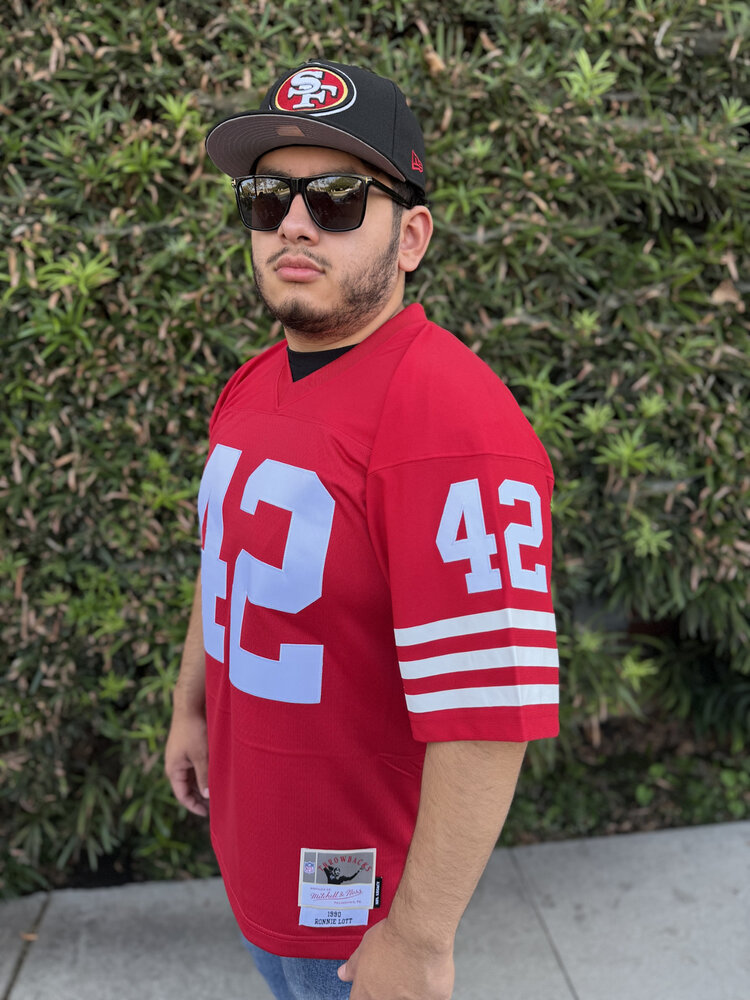 Mitchell and Ness NFL San Francisco 49ers Men's Mitchell & Ness 1990 Ronnie Lott #42 Jersey Red