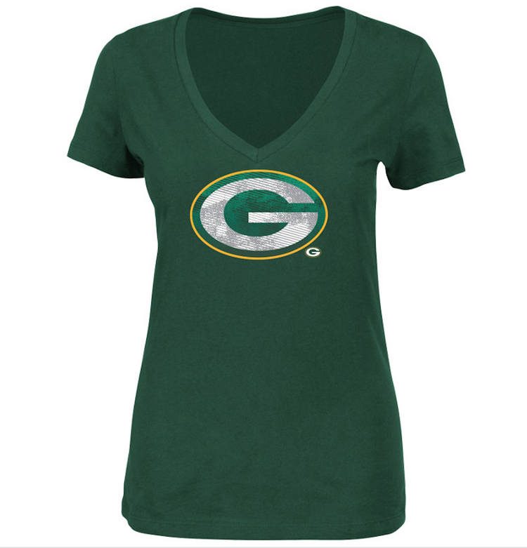 Majestic Packers W V-Neck Defiant Victory