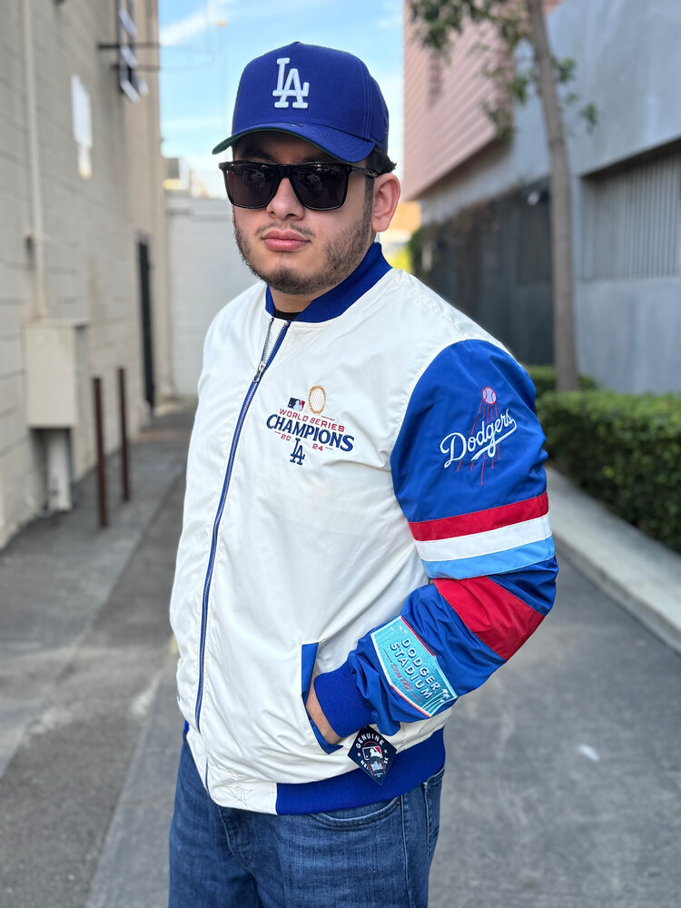 JH Design LA 2024 WS Champs Cream/Royal Full-Zip Bomber Jacket