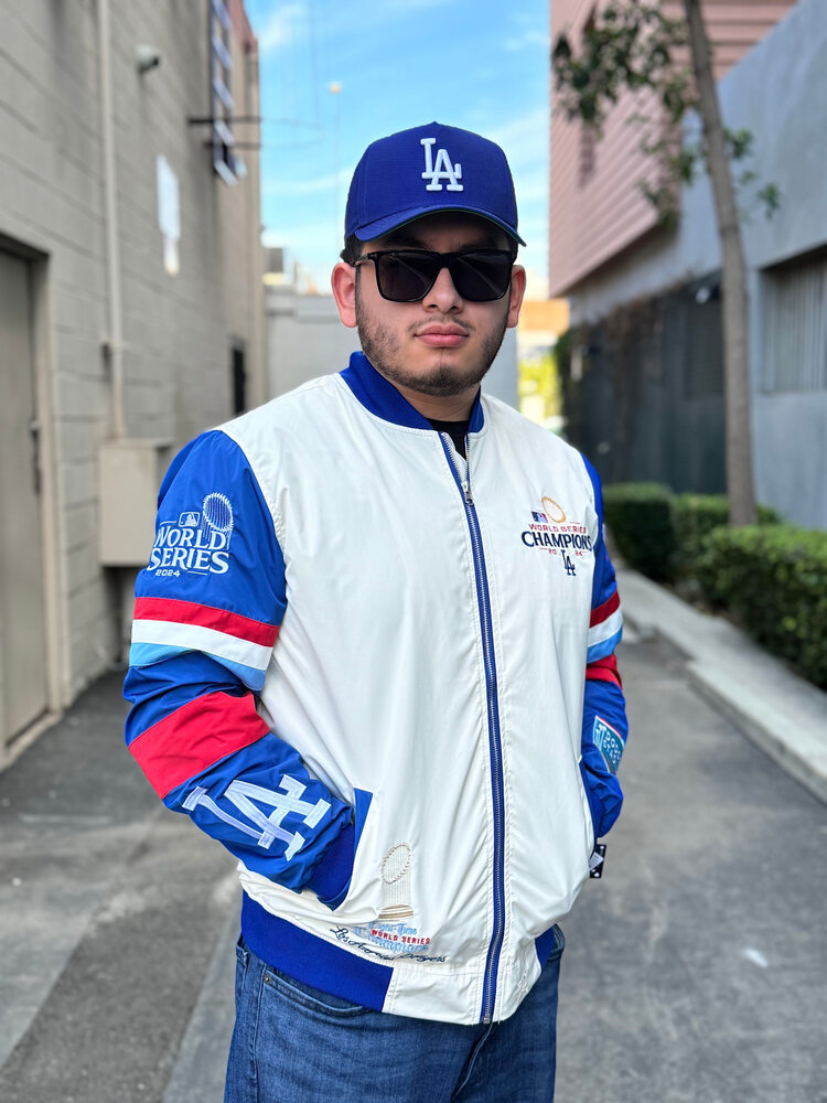 JH Design LA 2024 WS Champs Cream/Royal Full-Zip Bomber Jacket