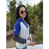 Antigua LA W Jackpot 1/4-Zip GR/BL Hood