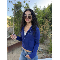 New Era LA Dodgers Women's NE Crop Full-Zip Hoodie Royal