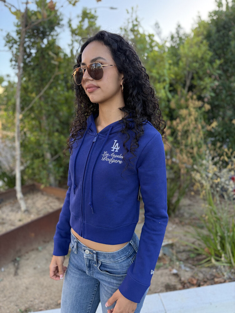 New Era LA Dodgers Women's NE Crop Full-Zip Hoodie Royal