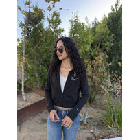 New Era LA Dodgers Women's NE Crop Full-Zip Hoodie Black