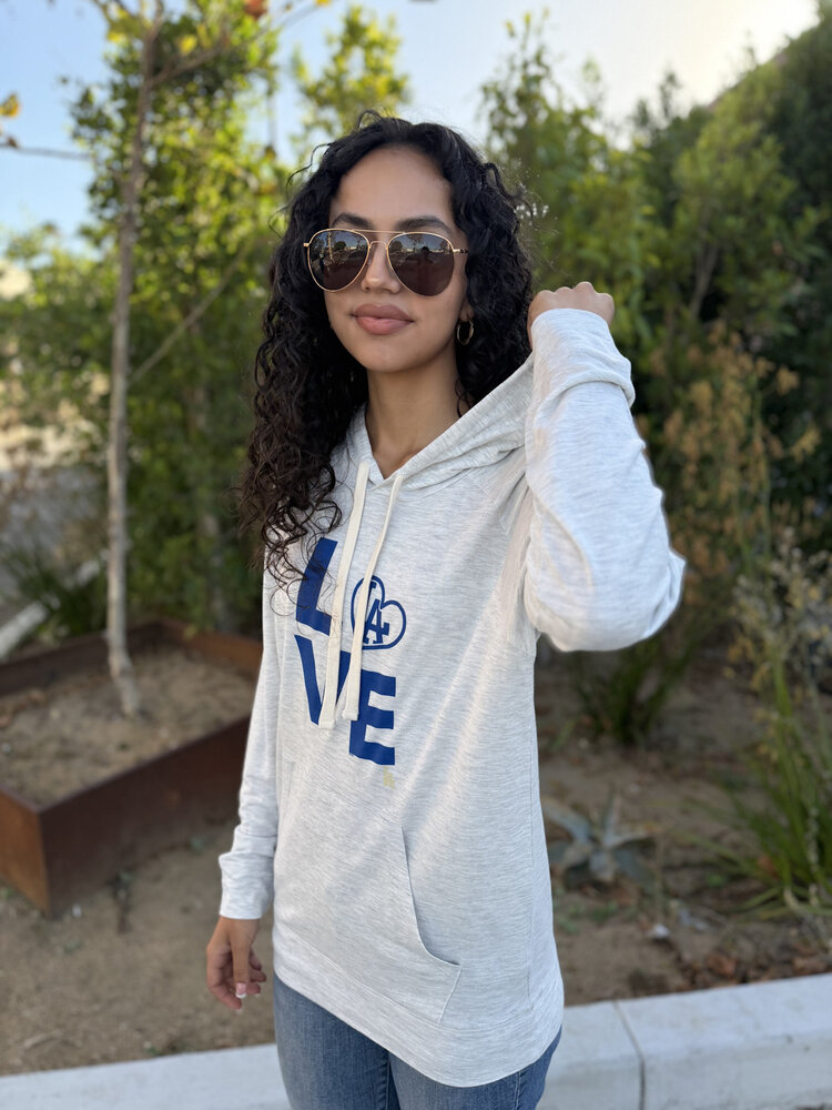 G-III LA W Pre-Game Gray Lightweight P/O Hoodie Love