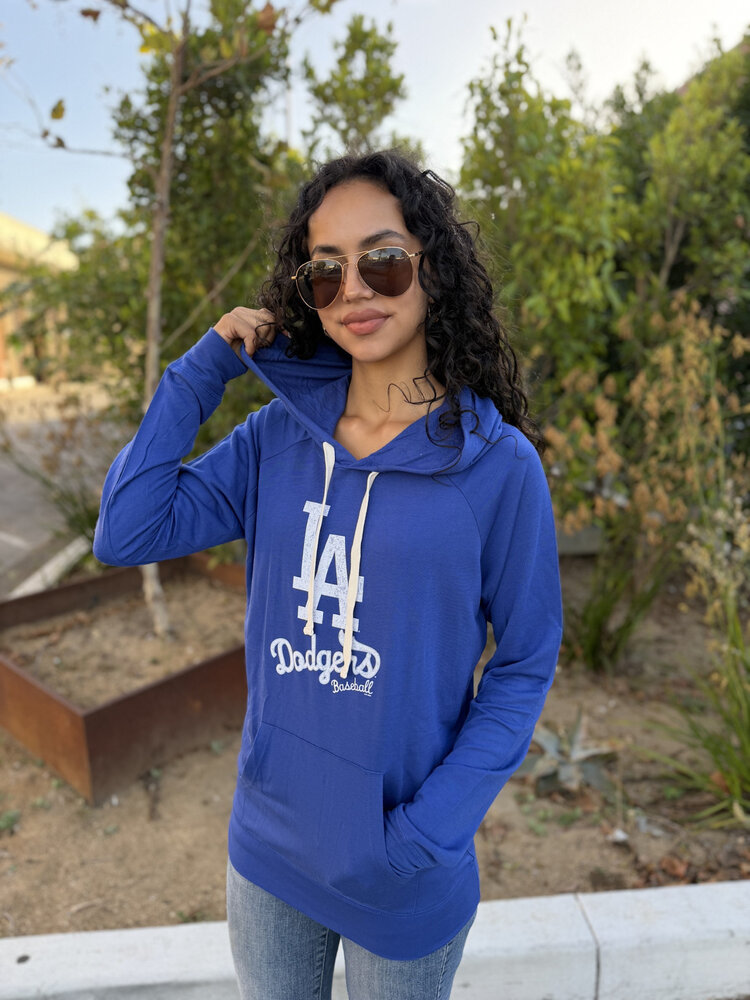 G-III LA W Pre-Game Royal Lightweight P/O Hoodie LA+Script