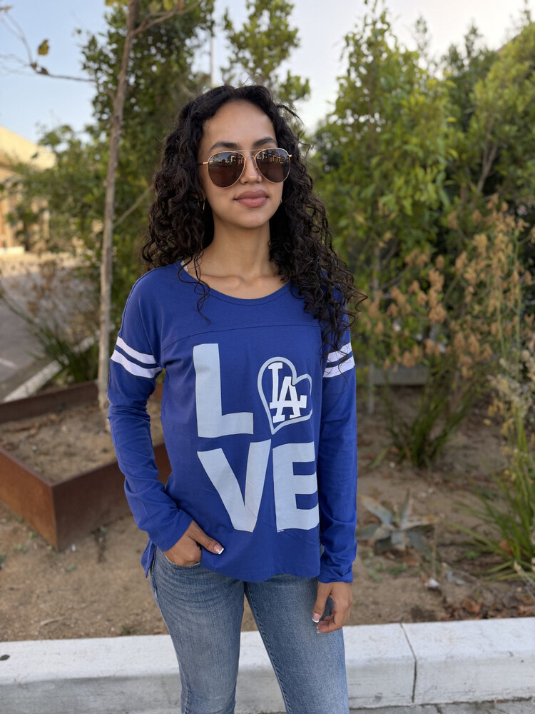 G-III LA Dodgers W GIII Free Agent Long Sleeve Love