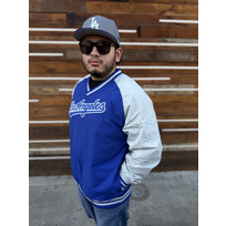 Mitchell and Ness LA Dodgers Men's M&N Los Angeles Script Nylon V-Neck Pullover Jacket