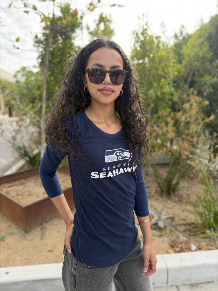 Majestic Seahawks W Hyper Raglan