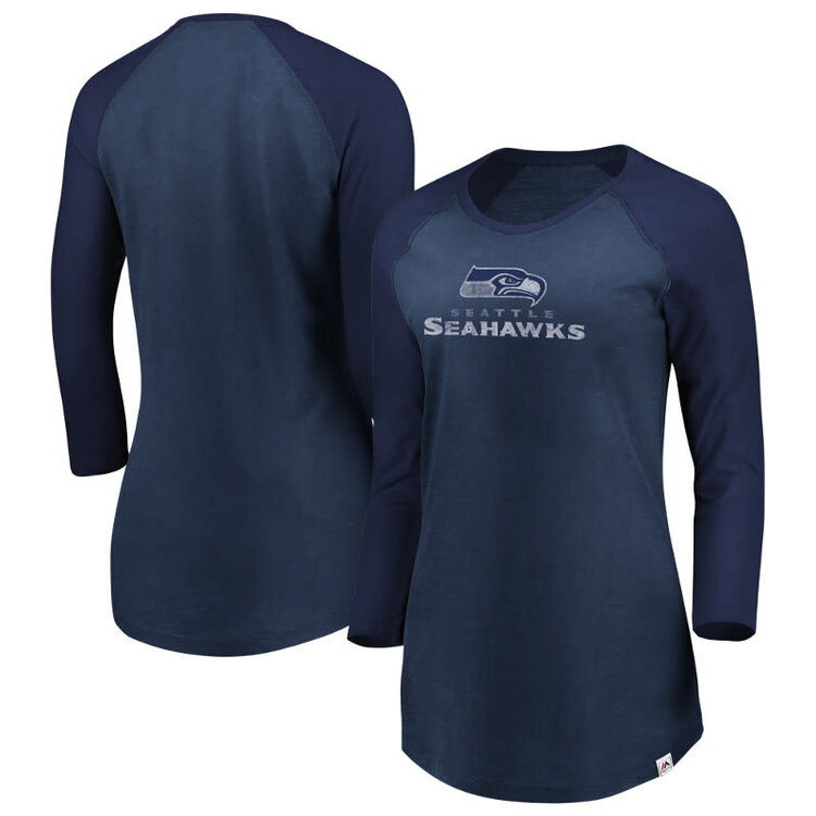 Majestic Seahawks W Hyper Raglan