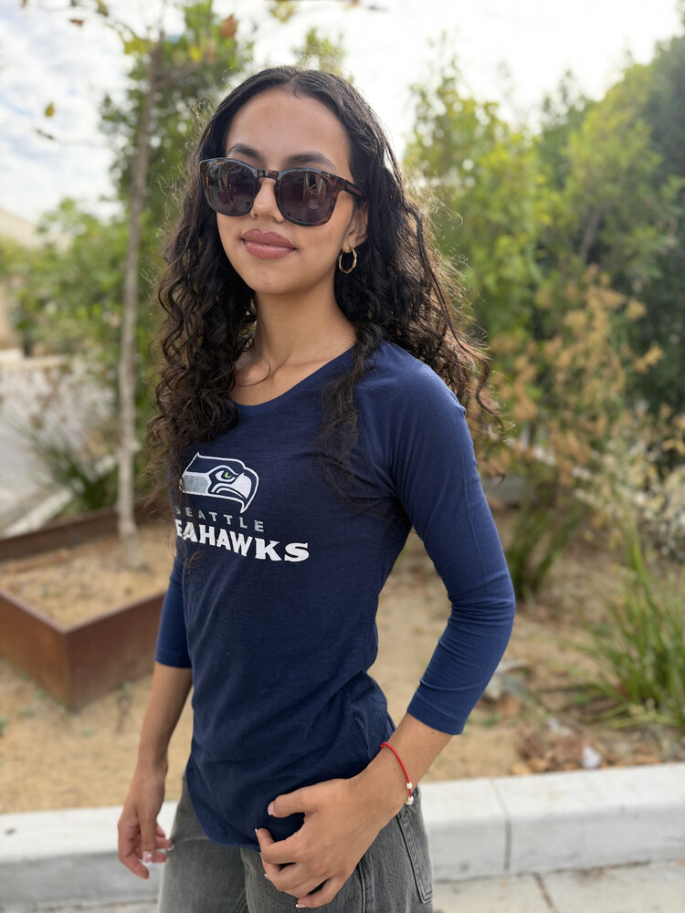 Majestic Seahawks W Hyper Raglan