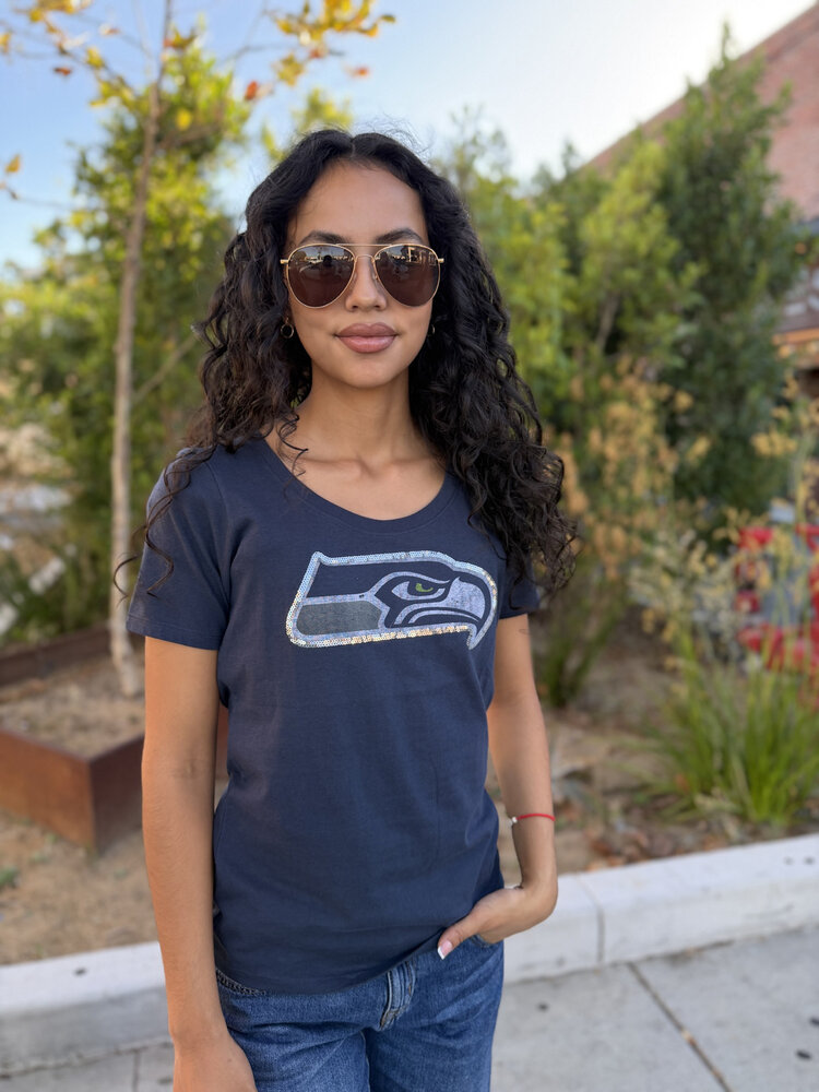 47 Brand Seahawks W Lux Sequins Runback Scoop Navy