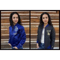 New Era LA Dodgers Women's NE Royal Glam Crop Jacket