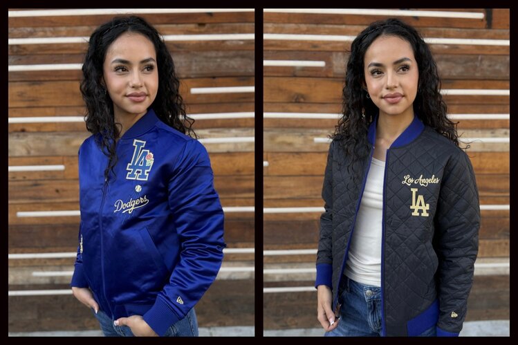 New Era LA Dodgers Women's NE Royal Glam Crop Jacket