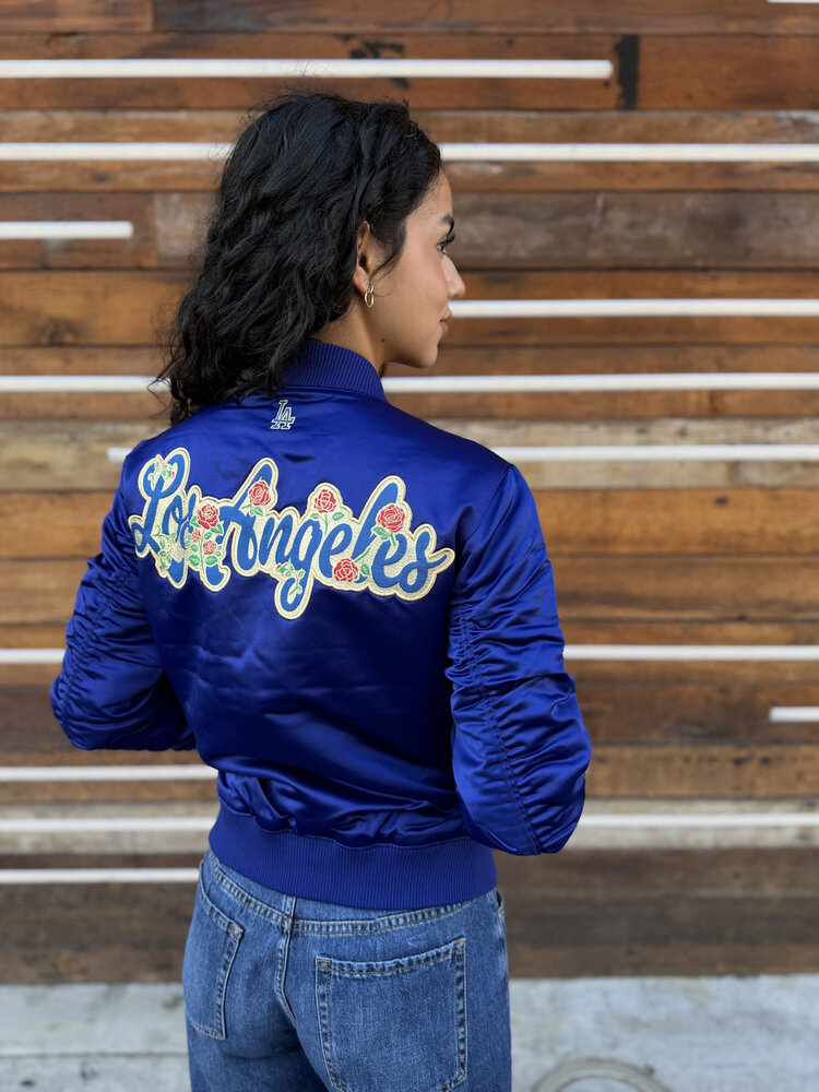 New Era LA Dodgers Women's NE Royal Glam Crop Jacket
